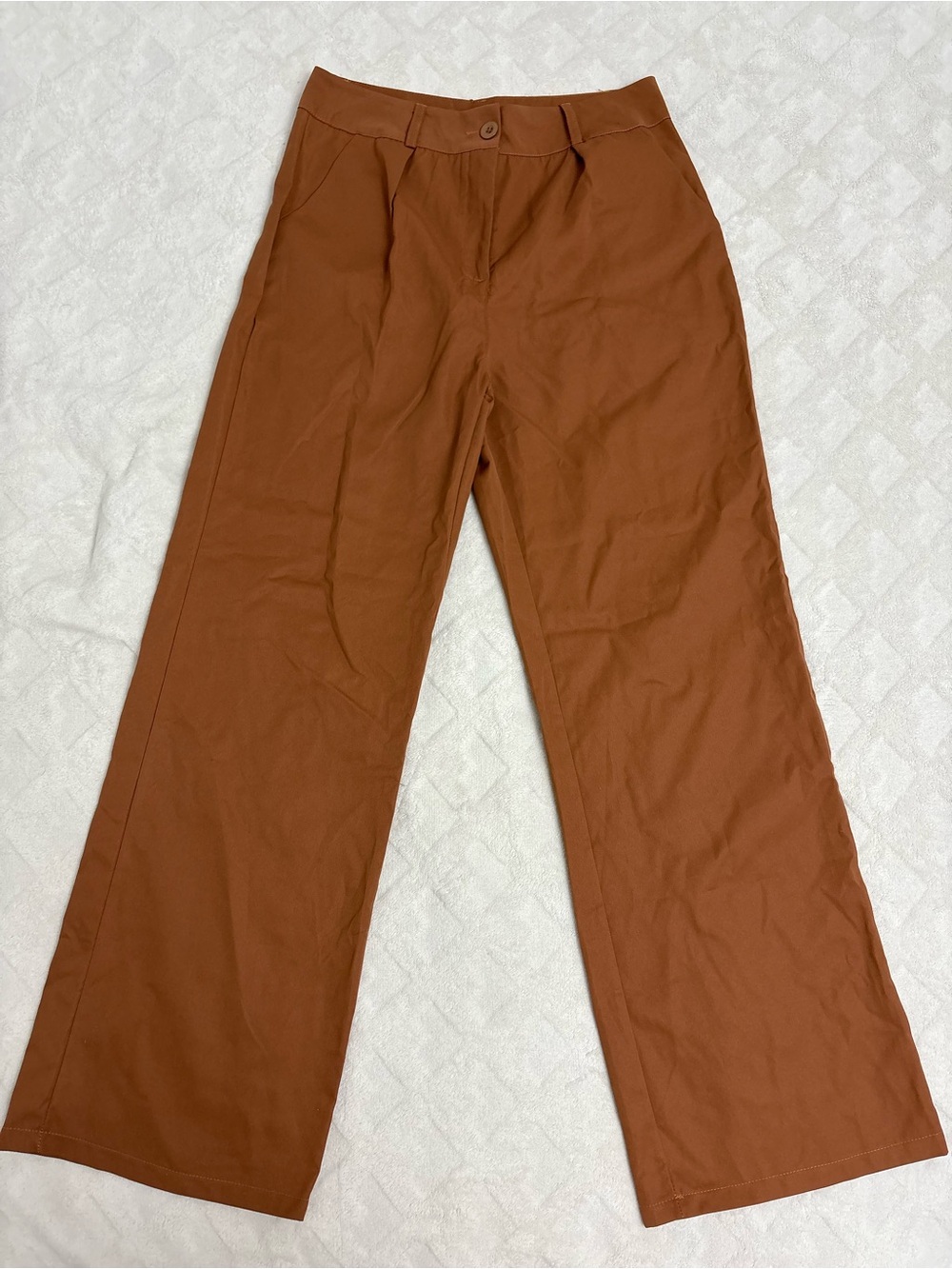 Wide-Leg Pants in Rust Brown
